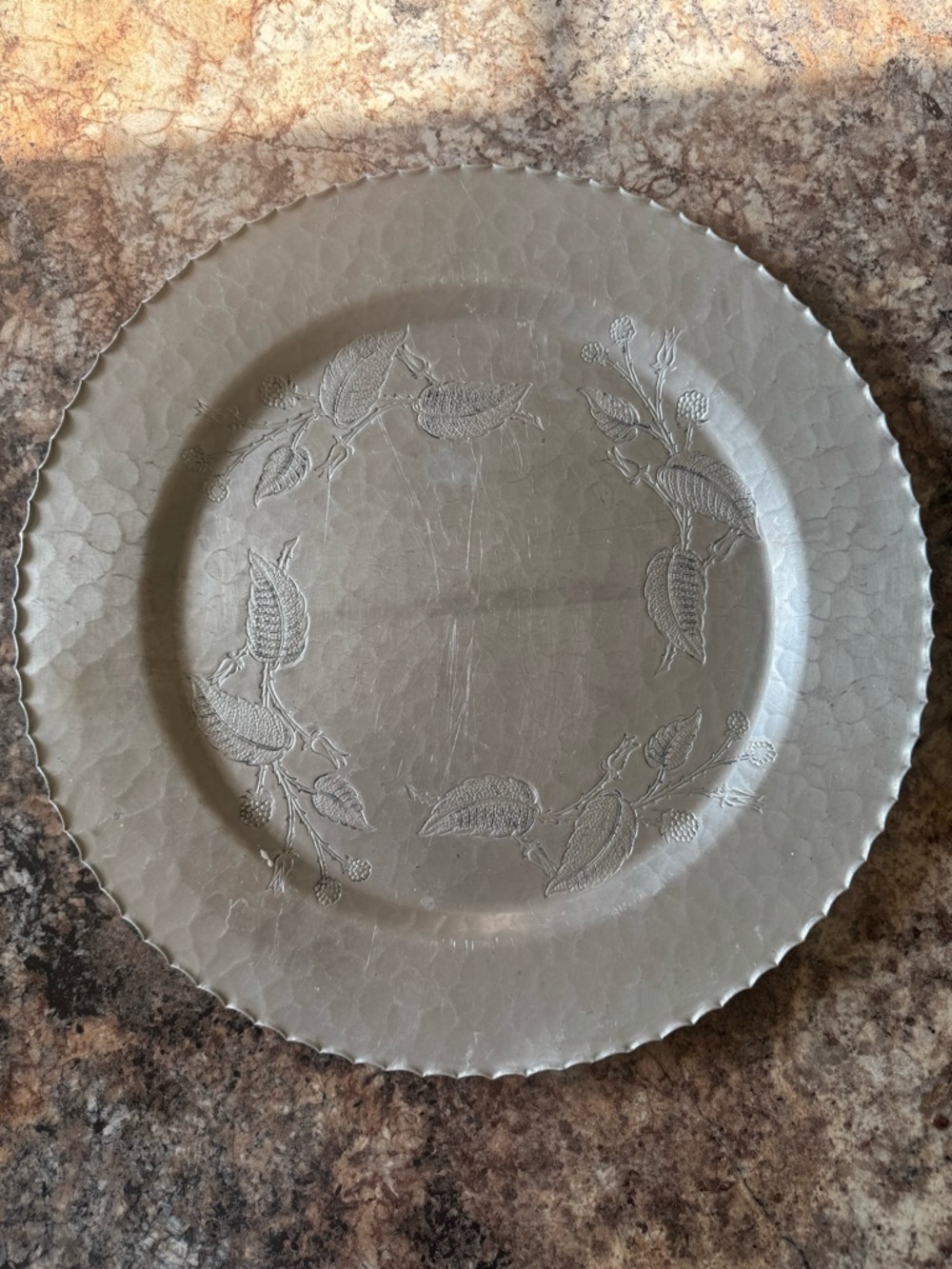 Vintage Farberware Wrought Aluminum Serving Tray